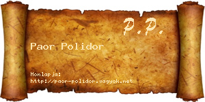 Paor Polidor névjegykártya